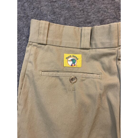 Vintage Duck Head Pants Mens 32x34 Beige Khaki Chino Cotton Flat Front USA - Picture 9 of 10